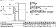 KDN76XWE1N Serie | 4 Üstten Donduruculu Buzdolabı186 x 75 cm Beyaz