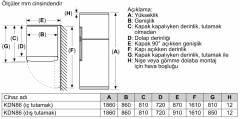 KDN86XWE1N Serie | 4 Üstten Donduruculu Buzdolabı 186 x 86 cm Beyaz