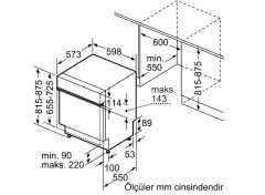 SMI6EKS81T  Serie | 6 Yarı Ankastre Bulaşık Makinesi 60 cm Paslanmaz çelik
