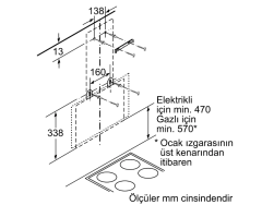 DWK65AD60R Serie | 4 Duvar Tipi Davlumbaz 60 cm Siyah Cam Yüzey