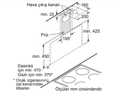 DWK095G60T Serie | 2 Duvar Tipi Davlumbaz 90 cm Siyah Cam Yüzey