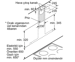 DWG66CD60T Serie | 4 Duvar Tipi Davlumbaz 60 cm Cam dekor